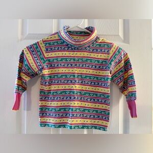Gymboree Vintage Y2k Multicolor Patterned Kids Turtleneck Long Sleeve Top Size M